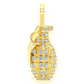 Diamond Grenade White Gold Iced Out Pendant customdiamjewel