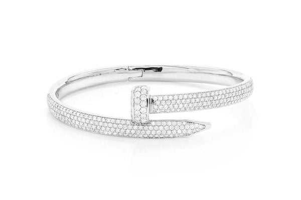 2.75CTW Diamond Nail Bangle Bracelet  customdiamjewel   