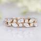 18K Gold Marquise And Round Diamond Cluster Wedding Band