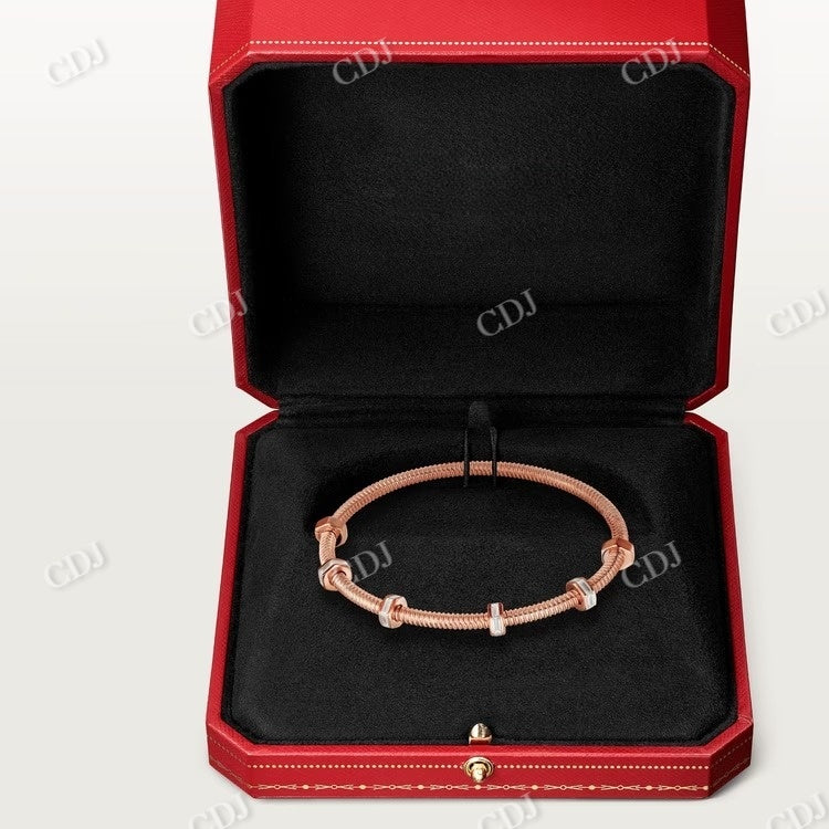 1.29CTW Baguette Diamond Nut Bangle Bracelet  customdiamjewel   