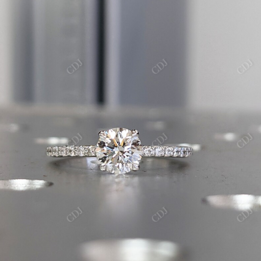 0.5CT Round Cut Moissanite Solitaire Engagement Ring  customdiamjewel 10KT White Gold VVS-EF