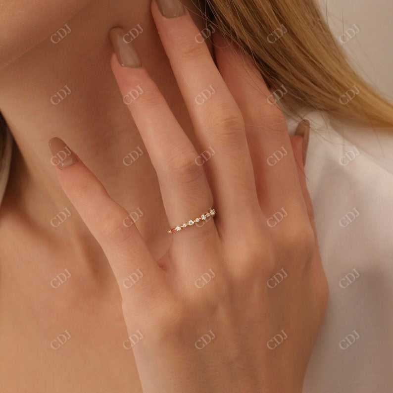 0.18CTW Dainty Lab Grown Diamond Wedding Band  customdiamjewel   