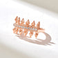 0.14CTW Round Pave Lab Grown Diamond Spear Ring  customdiamjewel 10KT Rose Gold VVS-EF