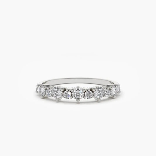 0.59CTW Half Eternity Diamond Wedding Band  customdiamjewel   