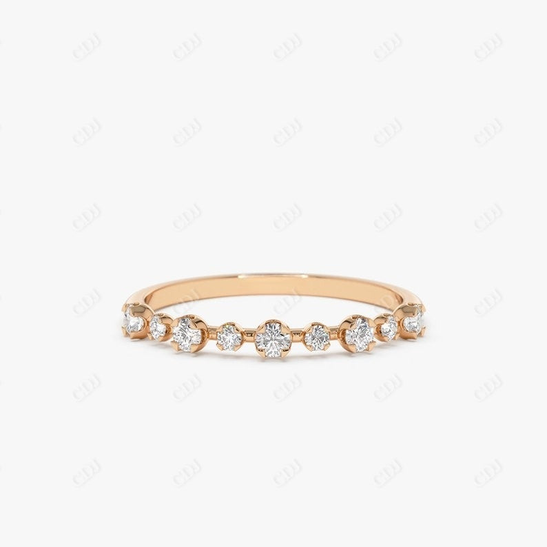 0.18CTW Dainty Lab Grown Diamond Wedding Band  customdiamjewel 10KT Rose Gold VVS-EF