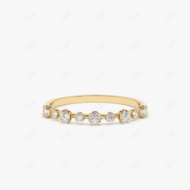 0.18CTW Dainty Lab Grown Diamond Wedding Band  customdiamjewel 10KT Yellow Gold VVS-EF