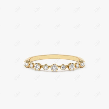 0.18CTW Dainty Lab Grown Diamond Wedding Band  customdiamjewel 10KT Yellow Gold VVS-EF