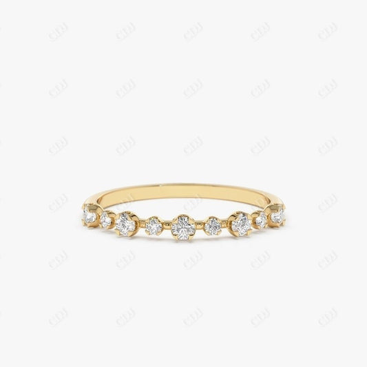 0.18CTW Dainty Lab Grown Diamond Wedding Band  customdiamjewel 10KT Yellow Gold VVS-EF