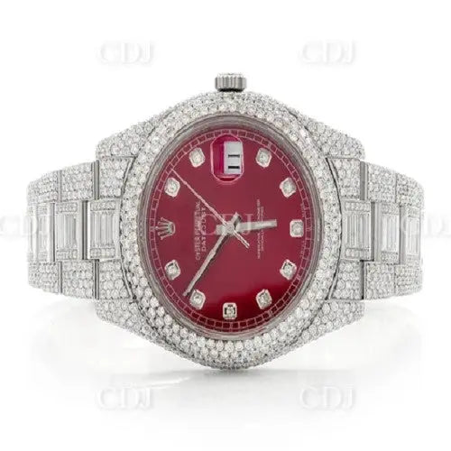 Premium Full White Stainless Steel Rolex Moissanite Watch (23.29CTW) customdiamjewel