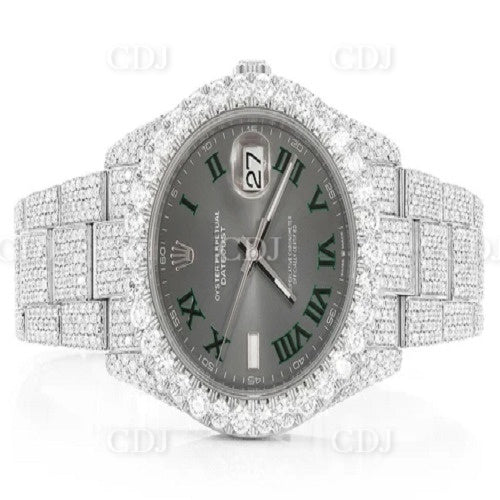Custom Make Swiss Movement Stainless Steel Diamond Watch(27.70CTW)  customdiamjewel   
