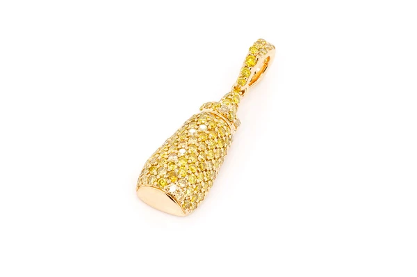 0.90CTW Round Diamond Mustard Bottle Pendant  customdiamjewel   
