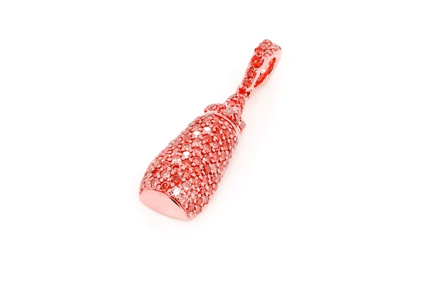 0.90CTW Round Diamond Mustard Bottle Pendant  customdiamjewel   