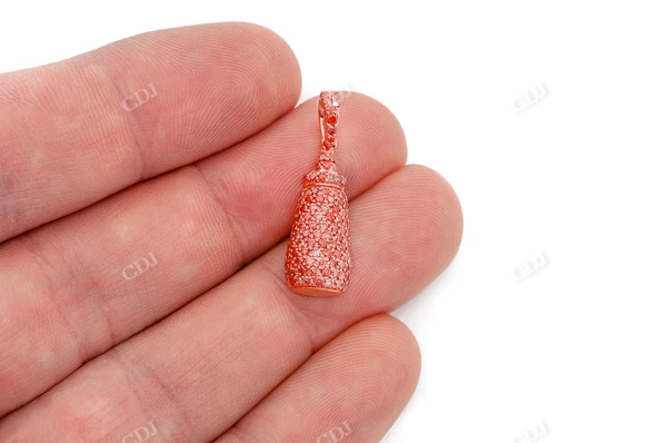 0.90CTW Round Diamond Mustard Bottle Pendant  customdiamjewel   