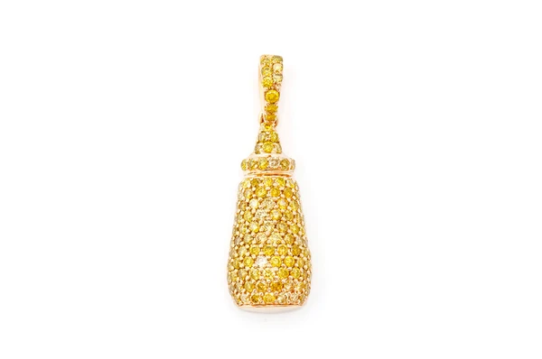 0.90CTW Round Diamond Mustard Bottle Pendant  customdiamjewel   