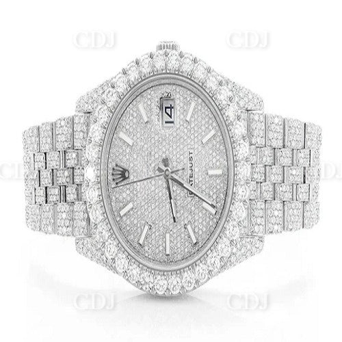 Stainless Steel Mechanical Real Diamond Watch (26.25CTW)
