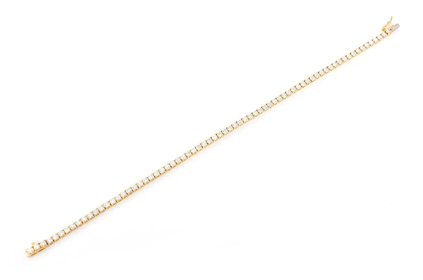 14K Gold Plated Diamond Prong Set Tennis Bracelet  customdiamjewel   