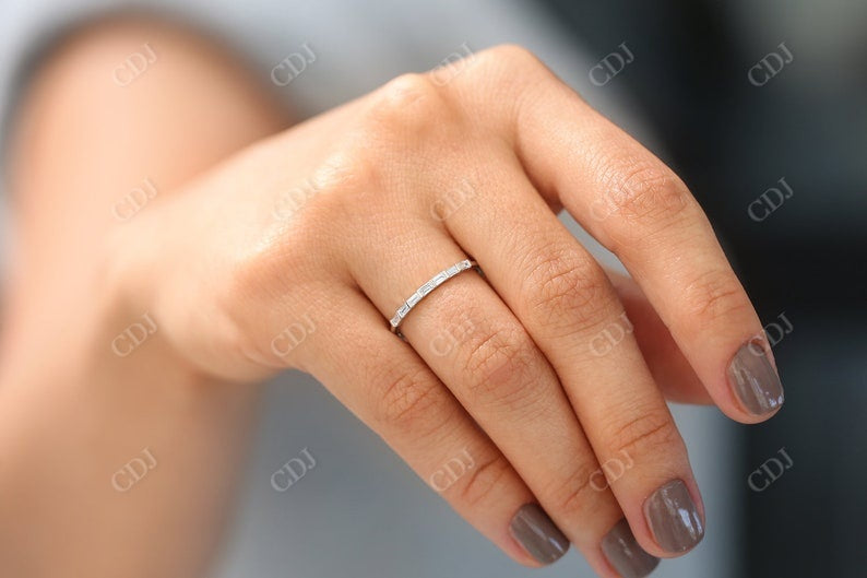 0.27CTW Baguette Cut Natural Diamond Half Eternity Band  customdiamjewel   