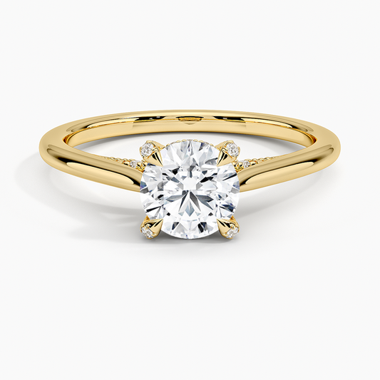 2.19CTW Lab Grown Diamond Hidden Halo Engagement Ring  customdiamjewel Sterling Silver Yellow Gold VVS-EF