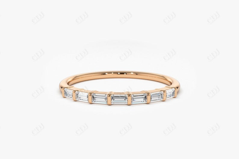 0.27CTW Baguette Lab Grown Diamond Women's Wedding Band  customdiamjewel 10KT Rose Gold VVS-EF