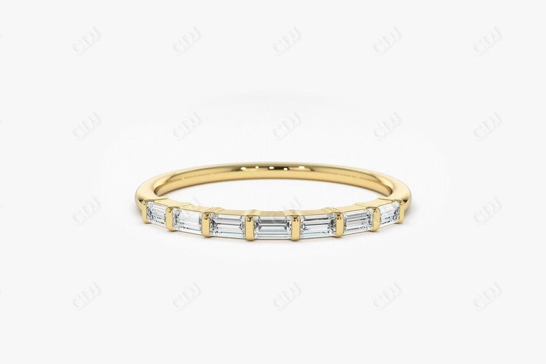 0.27CTW Baguette Lab Grown Diamond Women's Wedding Band  customdiamjewel 10KT Yellow Gold VVS-EF