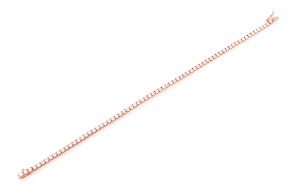 14K Gold Plated Diamond Prong Set Tennis Bracelet  customdiamjewel   