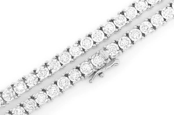 9.00CTW Diamond Men's Tennis Necklace  customdiamjewel   