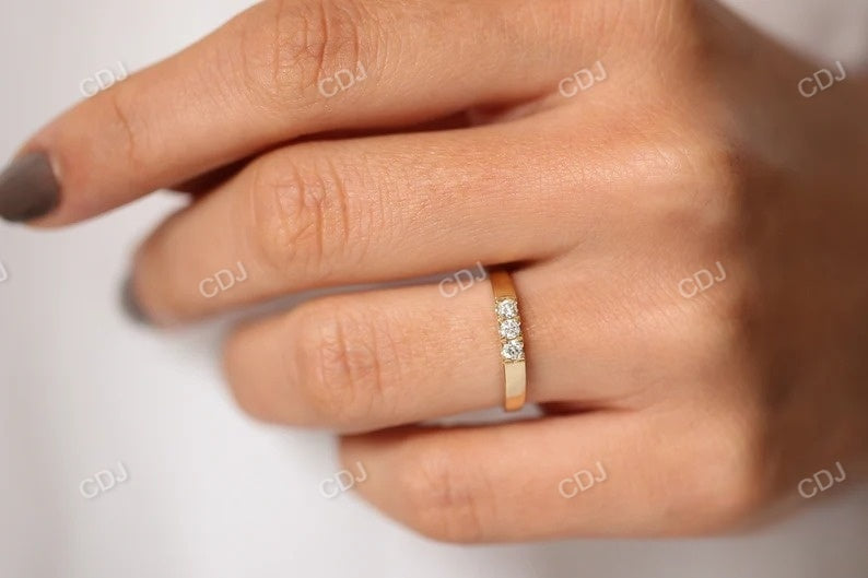 0.20CTW Minimalist Lab Grown Diamond 3 Stone Promise Wedding Band  customdiamjewel   