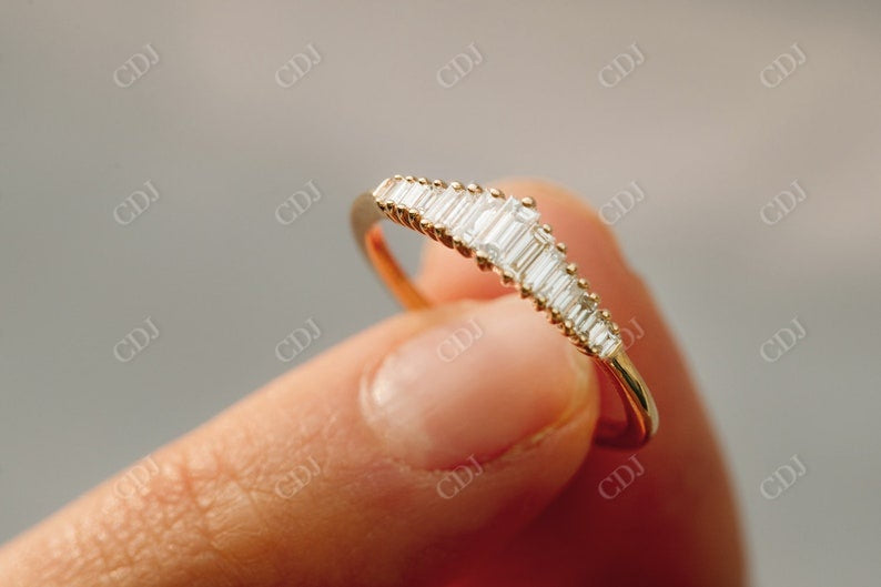 0.40CTW Baguette Cut Lab Grown Diamond Wedding Band  customdiamjewel   