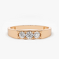 0.20CTW Minimalist Lab Grown Diamond 3 Stone Promise Wedding Band  customdiamjewel 10KT Rose Gold VVS-EF