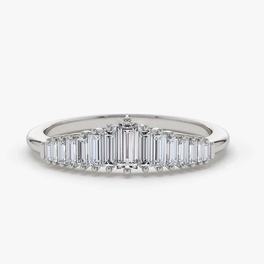 0.40CTW Step Cut Natural Diamond Eternity Wedding Band  customdiamjewel 10KT White Gold VVS-EF