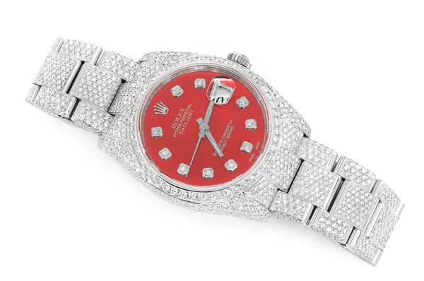 Hip Hop Red Dial Diamond Wrist Watch (16.75CTW)