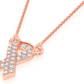 Round Diamond Awareness Ribbon Necklace Support Family  customdiamjewel   