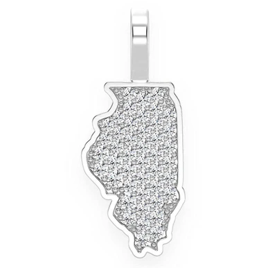 0.25CTW Illinois State Diamond Pendant  customdiamjewel   