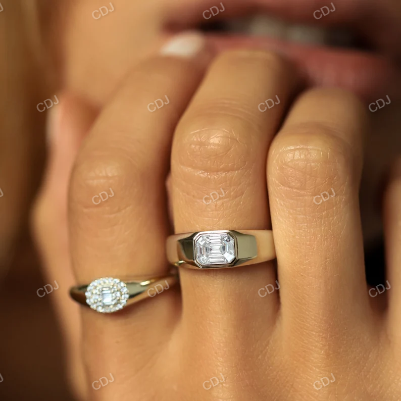 0.40CTW Emerald Cut Lab Grown Diamond Engagement Ring  customdiamjewel   