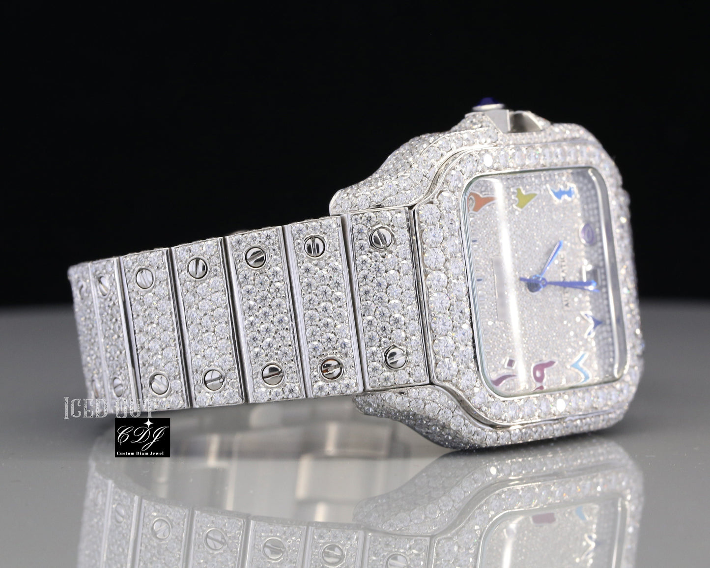 Luxury Stainless Steel Quartz Wrist Diamond Watch (27 CT Approx)  customdiamjewel   