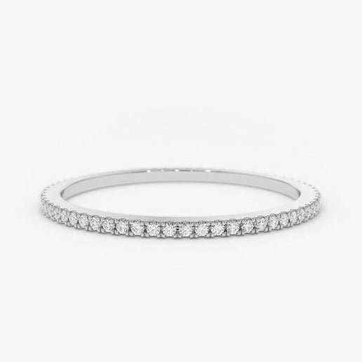 0.20CTW Natural Diamond Full Eternity Stackable Band  customdiamjewel 10KT White Gold VVS-EF
