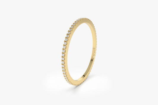 0.20CTW Natural Diamond Full Eternity Stackable Band  customdiamjewel 10KT Yellow Gold VVS-EF