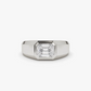 0.40CTW Emerald Cut Lab Grown Diamond Engagement Ring  customdiamjewel 10KT White Gold VVS-EF