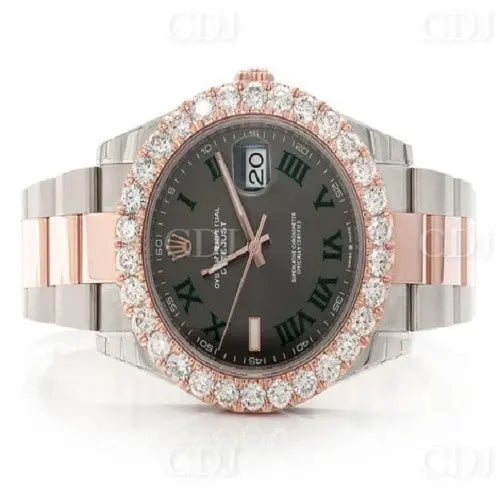 Two tone Iced Out Custom Hip Hop Diamond Watch(6.25CTW) customdiamjewel