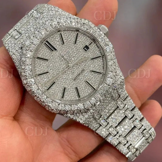 Date Just Full White Audemars Piguet Men's Diamond Watch customdiamjewel