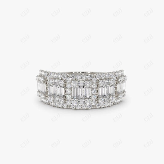1.13CTW Baguette & Round Lab Grown Diamond Wedding Band  customdiamjewel 10KT White Gold VVS-EF