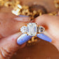 Emerald Cut Three Stone Custom Engagement Ring  customdiamjewel   
