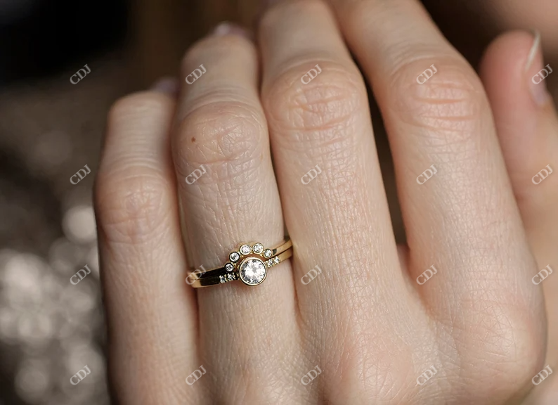 0.28ctw Bezel Set Round Moissanite Engagement Ring  customdiamjewel   