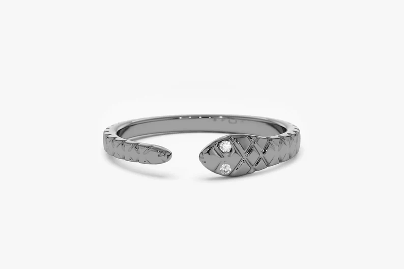 0.02CTW Unique Snake Lab grown Diamond Wedding Band  customdiamjewel   