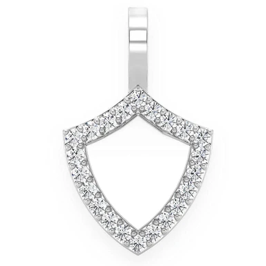 0.20CTW Engraveable Shield Diamond Pendant  customdiamjewel   