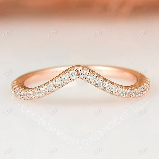 14K Rose Gold Contour Curved Diamond Wedding Ring  customdiamjewel 10KT Rose Gold VVS-EF