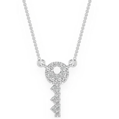 0.10CTW Diamond Key Necklace  customdiamjewel   
