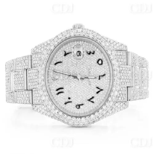 Customized 41MM Full White Rolex Moissanite Watch (23.54CTW) customdiamjewel