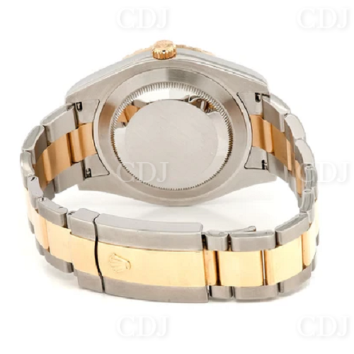 Black Dial Two Tone (4.25CTW) Round Diamond Rolex Watch  customdiamjewel   