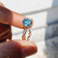 Portuguese Cut Greenish Blue Moissanite Ring Simple Band Bridal Ring Set  customdiamjewel   